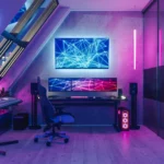 Gaming Room with Incredible Stream Lighting Setup